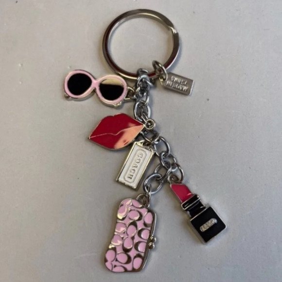 COACH Vintage Multiple Beauty Charms Keychain Key Fob Bag Purse Charm NEW NWOT - Picture 1 of 3